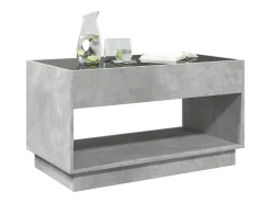 Mesa De Centro* Mesa de centro | Mesa de apoio luzes LED Infinity 90x50x50 cm cimento Cinzento