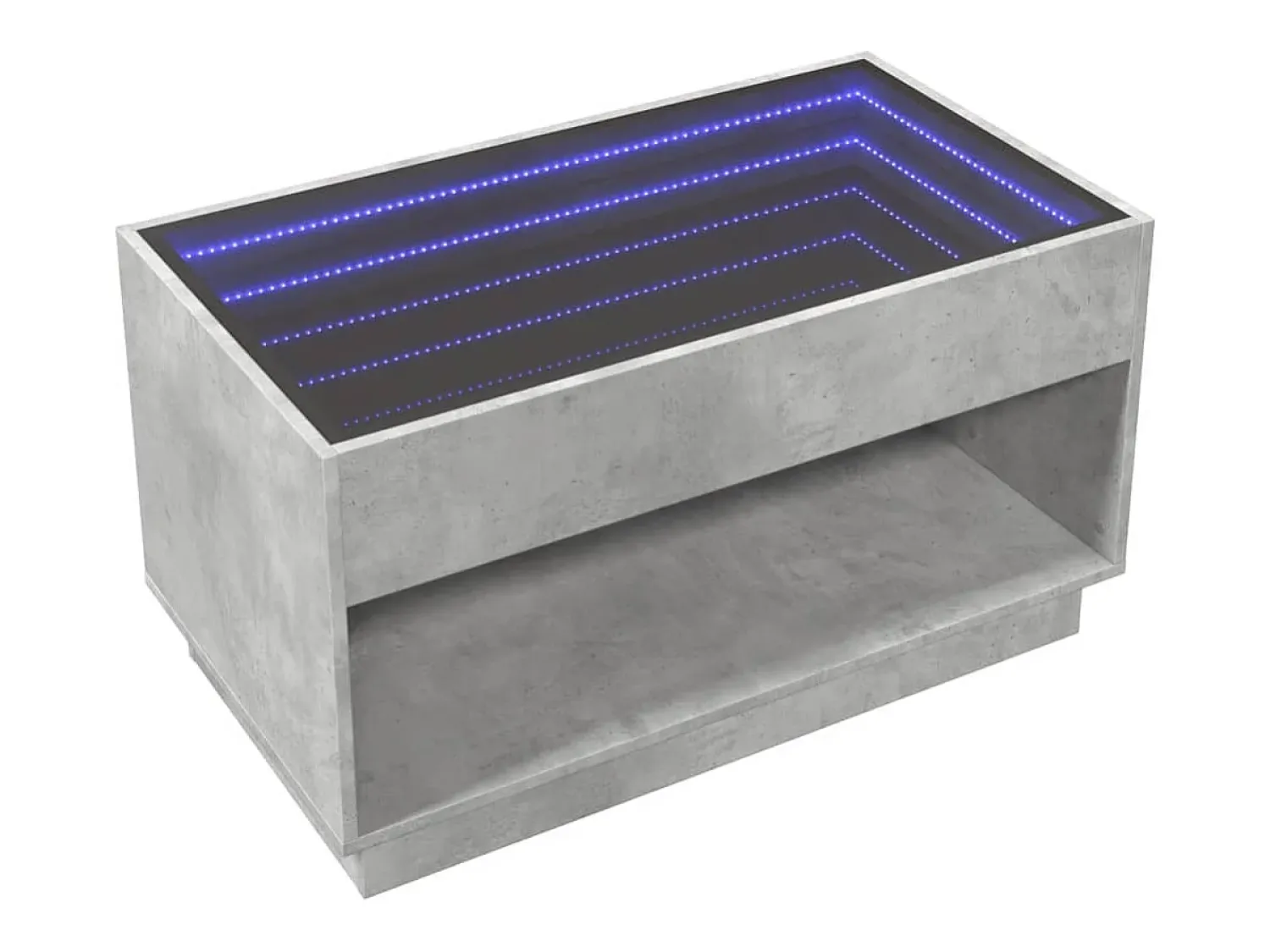 Mesa De Centro* Mesa de centro | Mesa de apoio luzes LED Infinity 90x50x50 cm cimento Cinzento