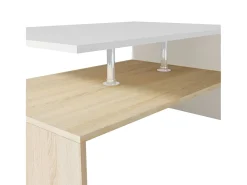 Mesa De Centro* Mesa de centro | Mesa de apoio | Mesa de café derivados de madeira 90x59x42 cm carvalho/ Branco