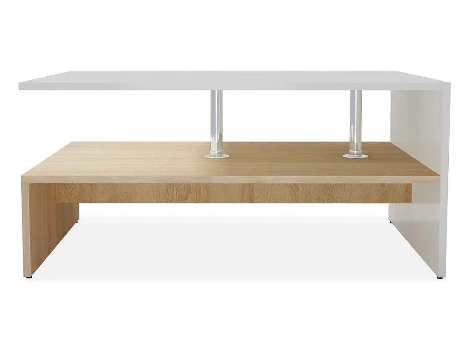 Mesa De Centro* Mesa de centro | Mesa de apoio | Mesa de café derivados de madeira 90x59x42 cm carvalho/ Branco