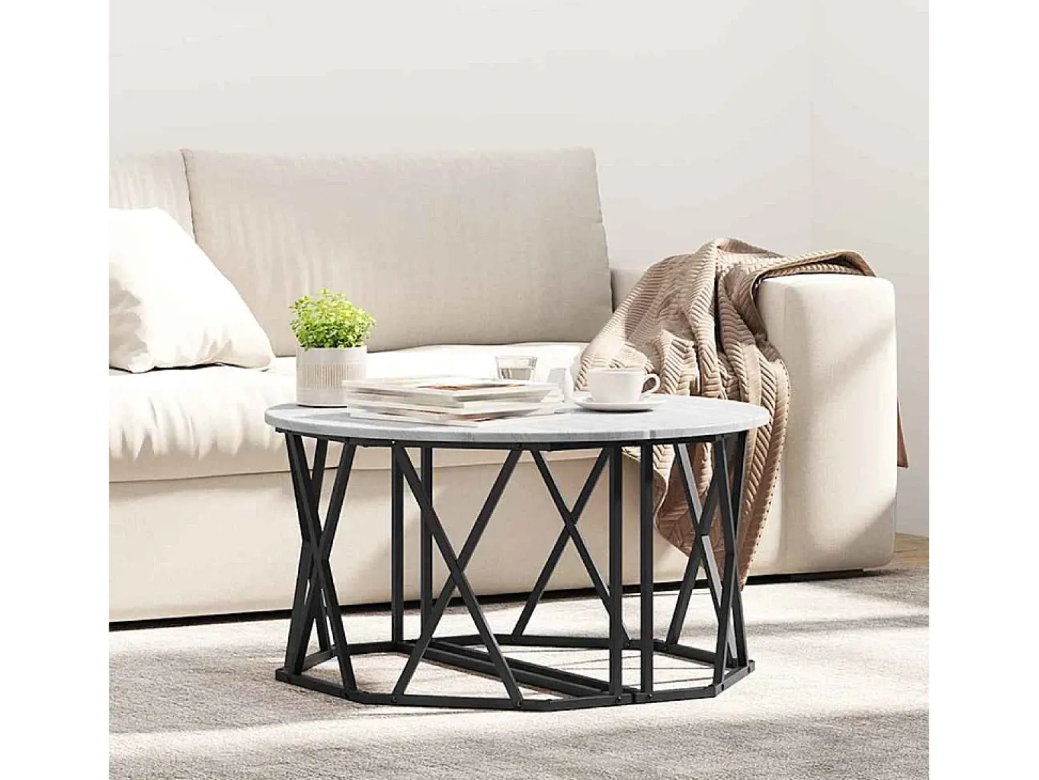 Mesa De Centro| Mesa de centro | Mesa de apoio Sonoma 80x80x42 cm Cinzento