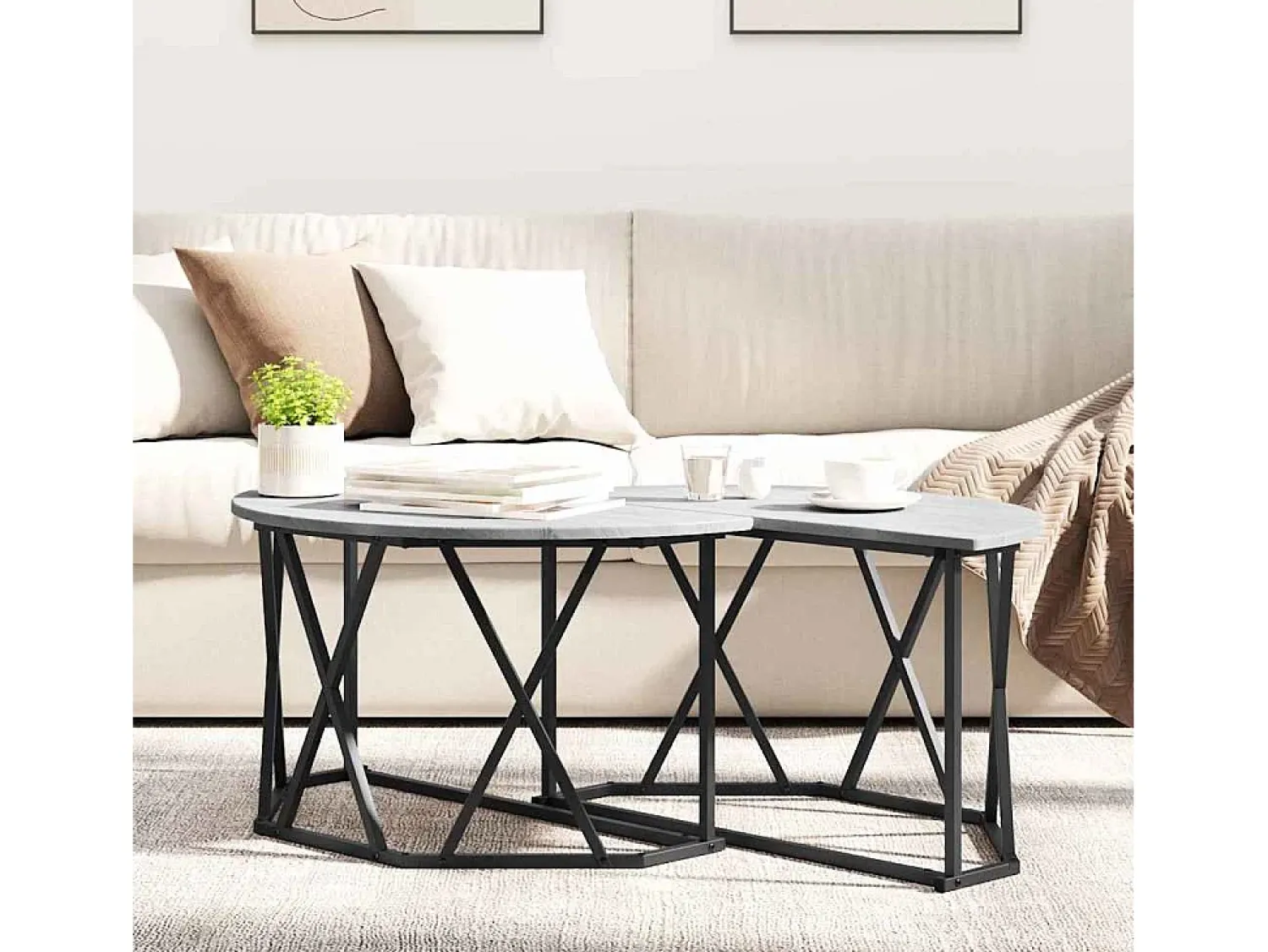 Mesa De Centro| Mesa de centro | Mesa de apoio Sonoma 80x80x42 cm Cinzento