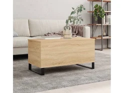Mesa De Centro* Mesa de centro | Mesa de apoio 90x44.5x45 cm derivados madeira carvalho sonoma Castanho