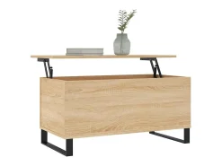 Mesa De Centro* Mesa de centro | Mesa de apoio 90x44.5x45 cm derivados madeira carvalho sonoma Castanho