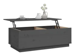 Mesa de centro | Mesa de apoio 100x50x35 cm pinho maciço cinza Cinzento