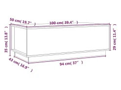 Mesa de centro | Mesa de apoio 100x50x35 cm pinho maciço cinza Cinzento