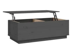 Mesa de centro | Mesa de apoio 100x50x35 cm pinho maciço cinza Cinzento