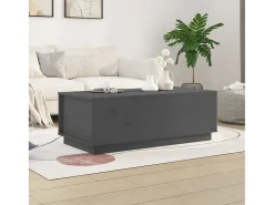 Mesa de centro | Mesa de apoio 100x50x35 cm pinho maciço cinza Cinzento