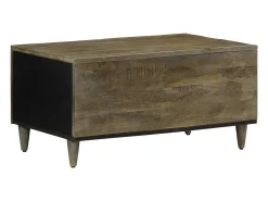 Mesa de centro | Mesa de apoio claro 80x50x40 cm madeira mangueira maciça Cinzento