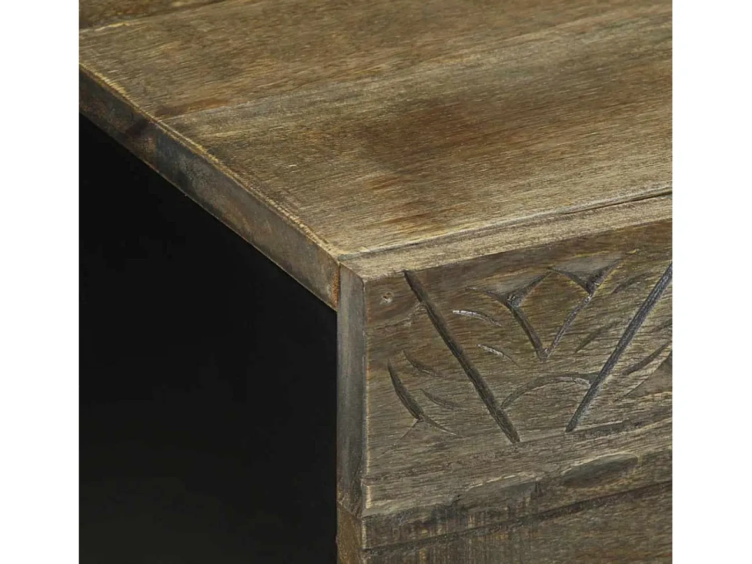 Mesa de centro | Mesa de apoio claro 80x50x40 cm madeira mangueira maciça Cinzento