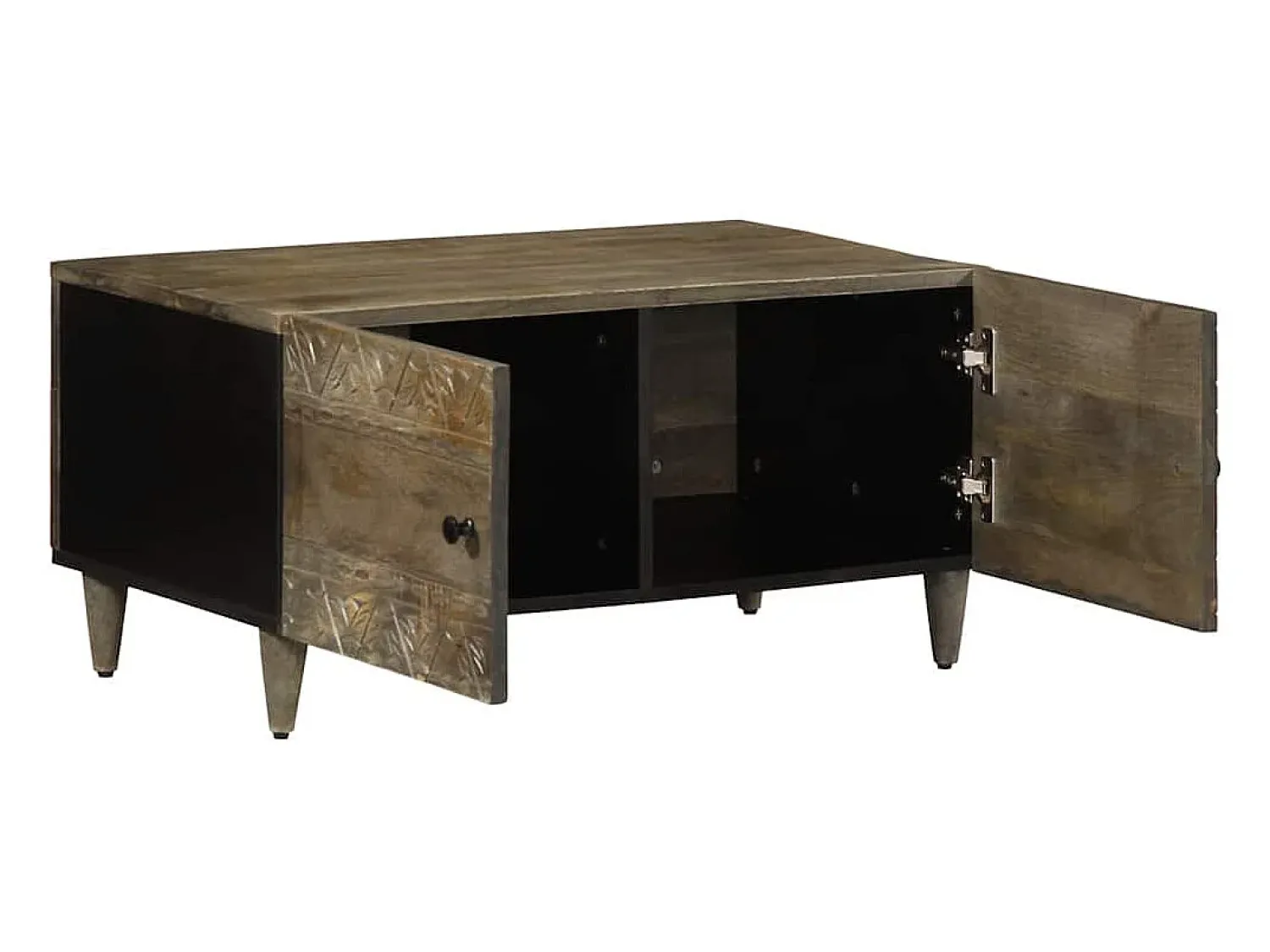 Mesa de centro | Mesa de apoio claro 80x50x40 cm madeira mangueira maciça Cinzento