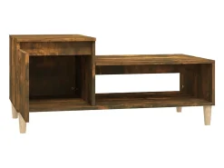 Mesa De Centro* Mesa de centro | Mesa de apoio 100x50x45 cm derivados madeira carvalho fumado Castanho