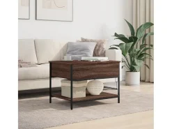 Mesa de centro | Mesa de apoio 70x50x50 cm deriv. madeira/metal carvalho^ Mesa De Centro