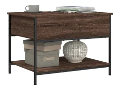 Mesa de centro | Mesa de apoio 70x50x50 cm deriv. madeira/metal carvalho^ Mesa De Centro