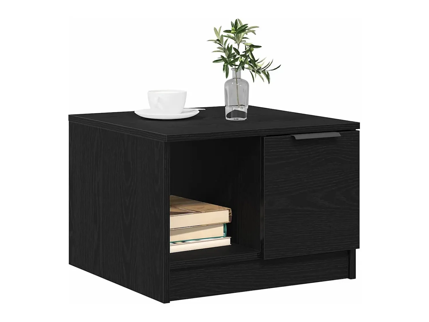 Mesa De Centro| Mesa de centro | Mesa de apoio with Drawer Carvalho 50x50x36 cm Preto