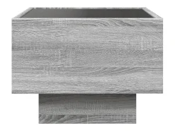 Mesa De Centro| Mesa de centro | Mesa de apoio c/ LEDs 40x40x30 cm derivados de madeira Cinzento
