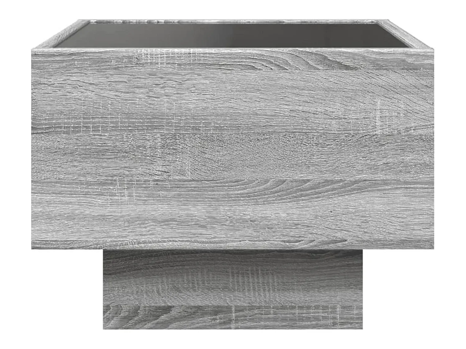 Mesa De Centro| Mesa de centro | Mesa de apoio c/ LEDs 40x40x30 cm derivados de madeira Cinzento