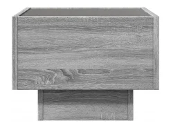 Mesa De Centro| Mesa de centro | Mesa de apoio c/ LEDs 40x40x30 cm derivados de madeira Cinzento