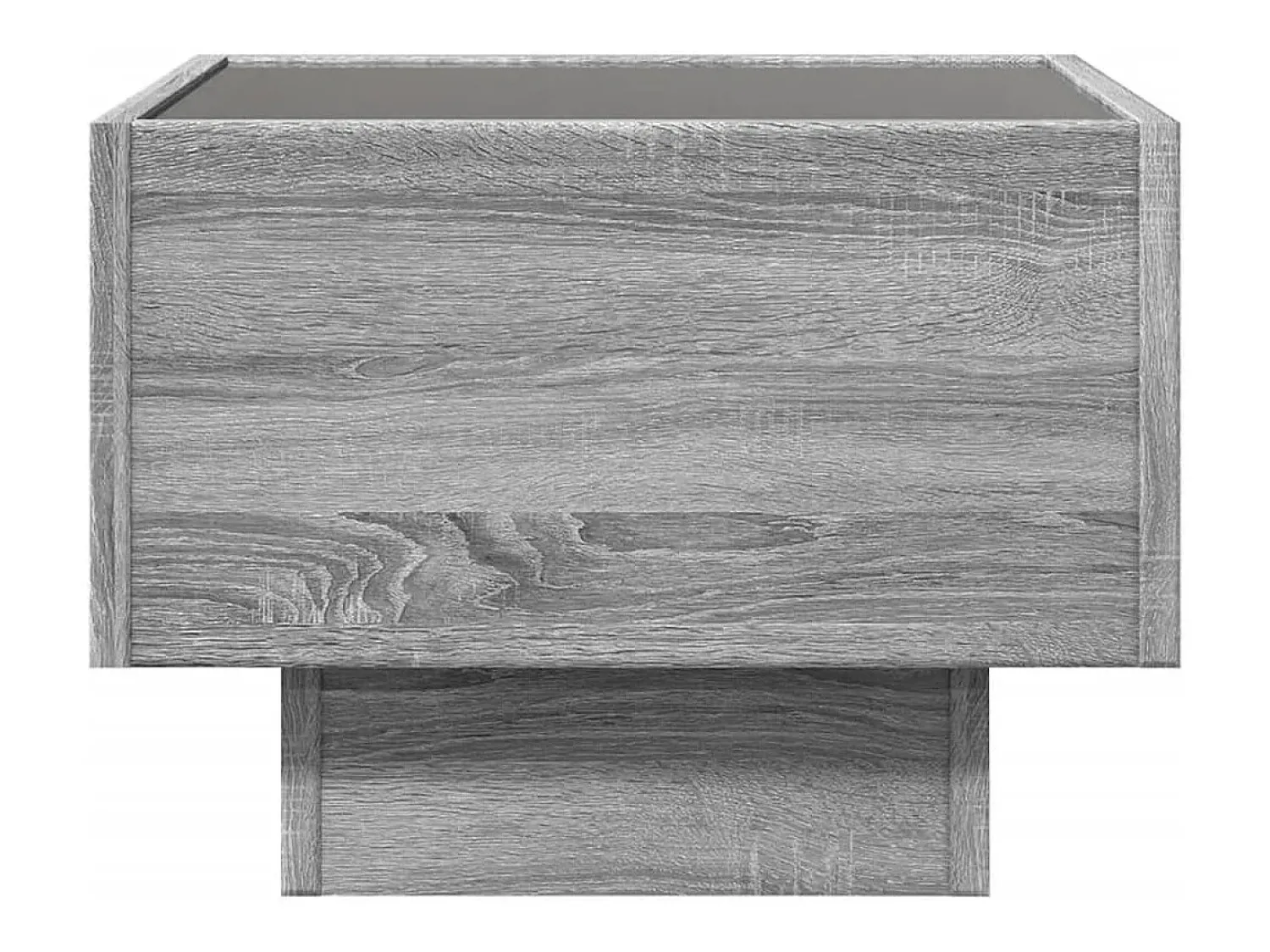 Mesa De Centro| Mesa de centro | Mesa de apoio c/ LEDs 40x40x30 cm derivados de madeira Cinzento