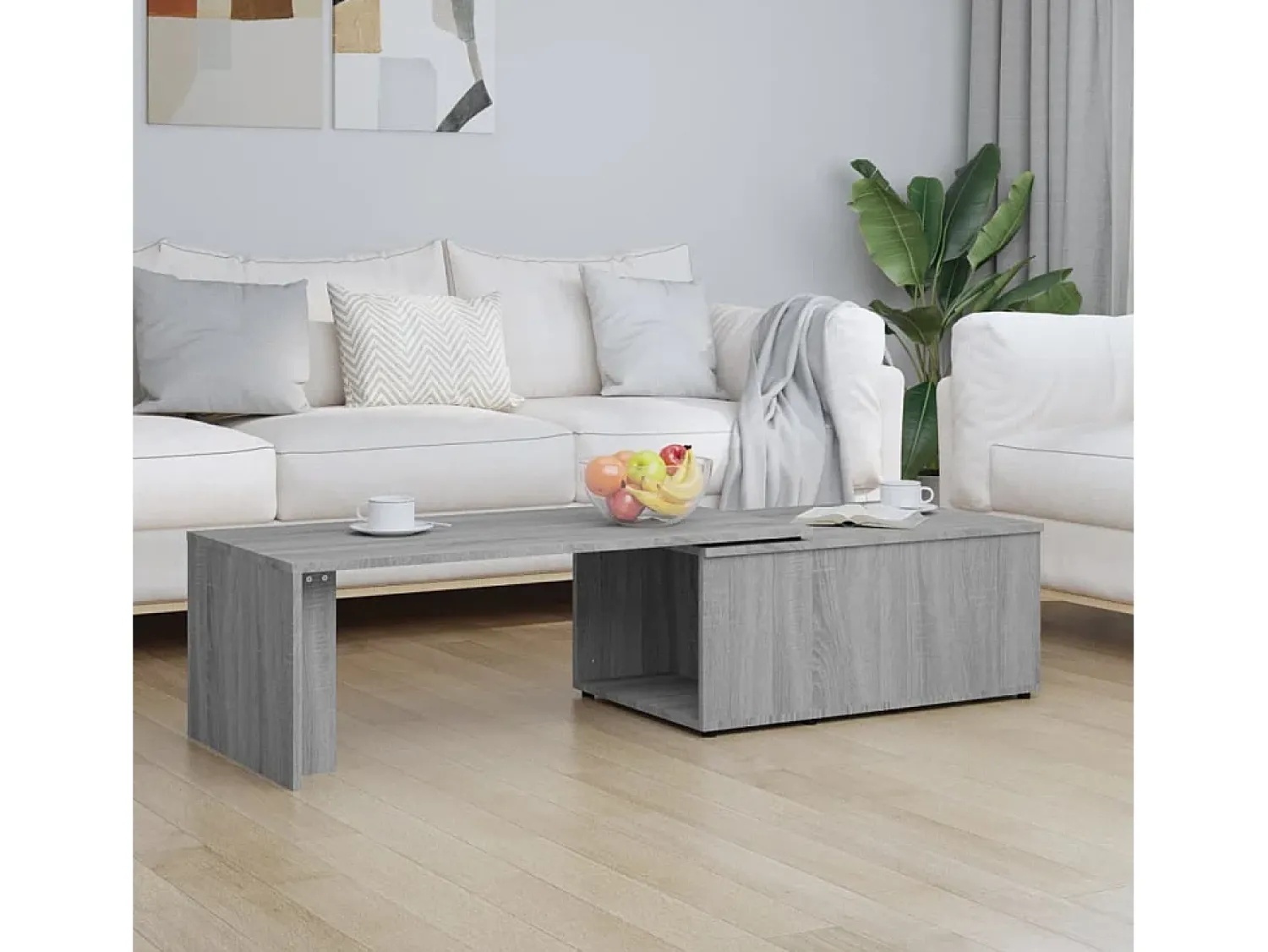 Discount Mesa de centro | Mesa de apoio 150x50x35 cm derivados de madeira cinza sonoma Cinzento