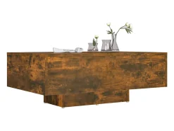 Mesa De Centro* Mesa de centro | Mesa de apoio 85x55x31 cm derivados de madeira carvalho fumado Castanho