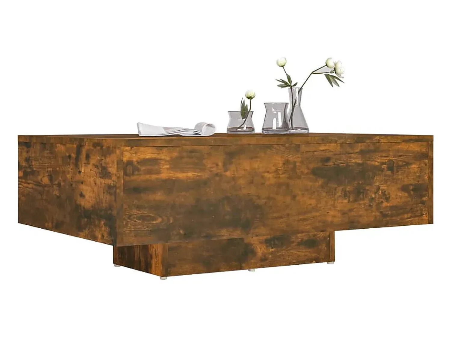 Mesa De Centro* Mesa de centro | Mesa de apoio 85x55x31 cm derivados de madeira carvalho fumado Castanho