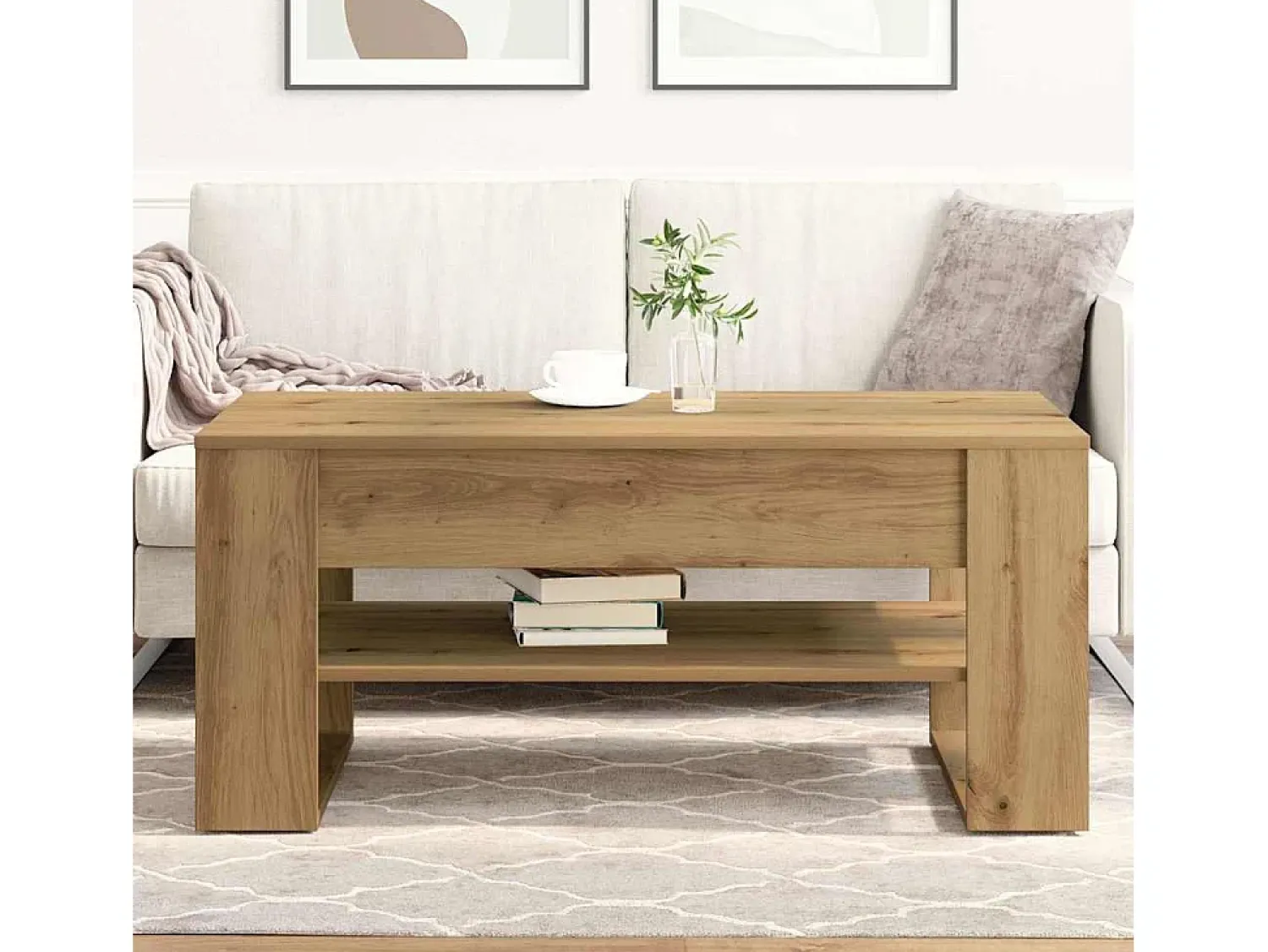 Mesa de centro | Mesa de apoio carvalho artisiano 102x55x45 cm^ Mesa De Centro