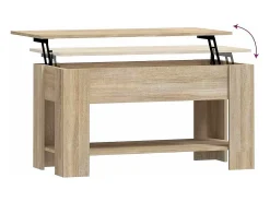 Mesa De Centro* Mesa de centro | Mesa de apoio 101x49x52 cm madeira processada carvalho sonoma Castanho