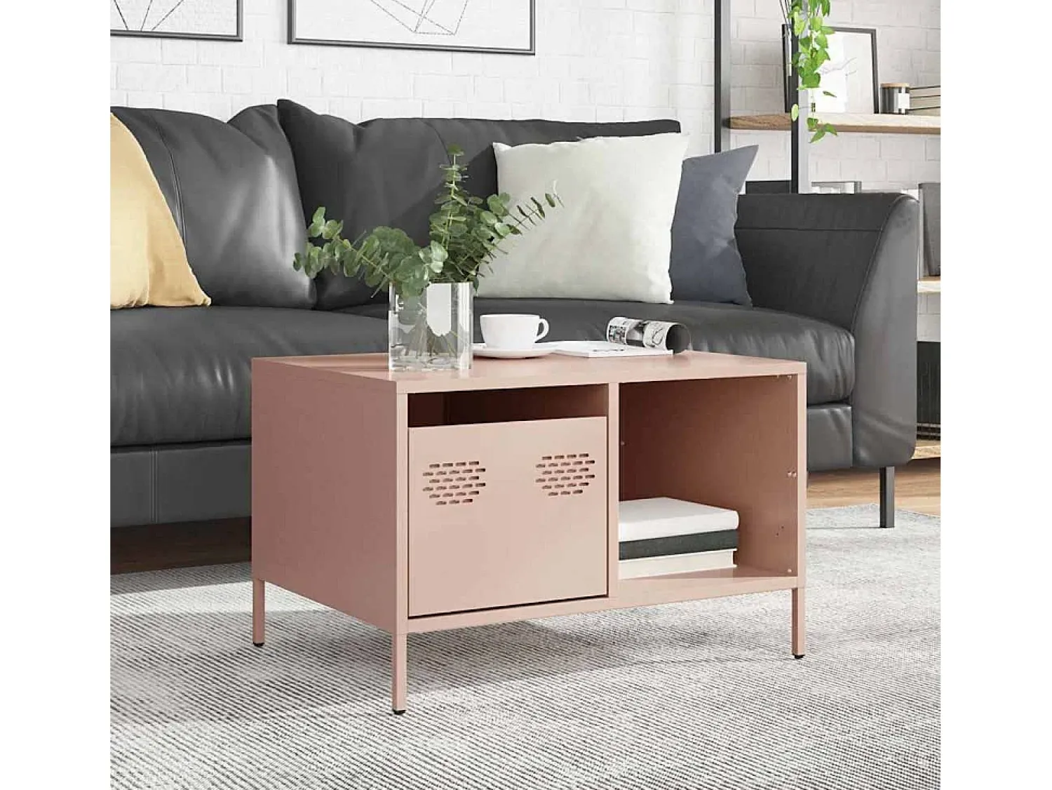 Discount Mesa de centro | Mesa de apoio 68.5x50x43.5 cm aço laminado a frio Rosa