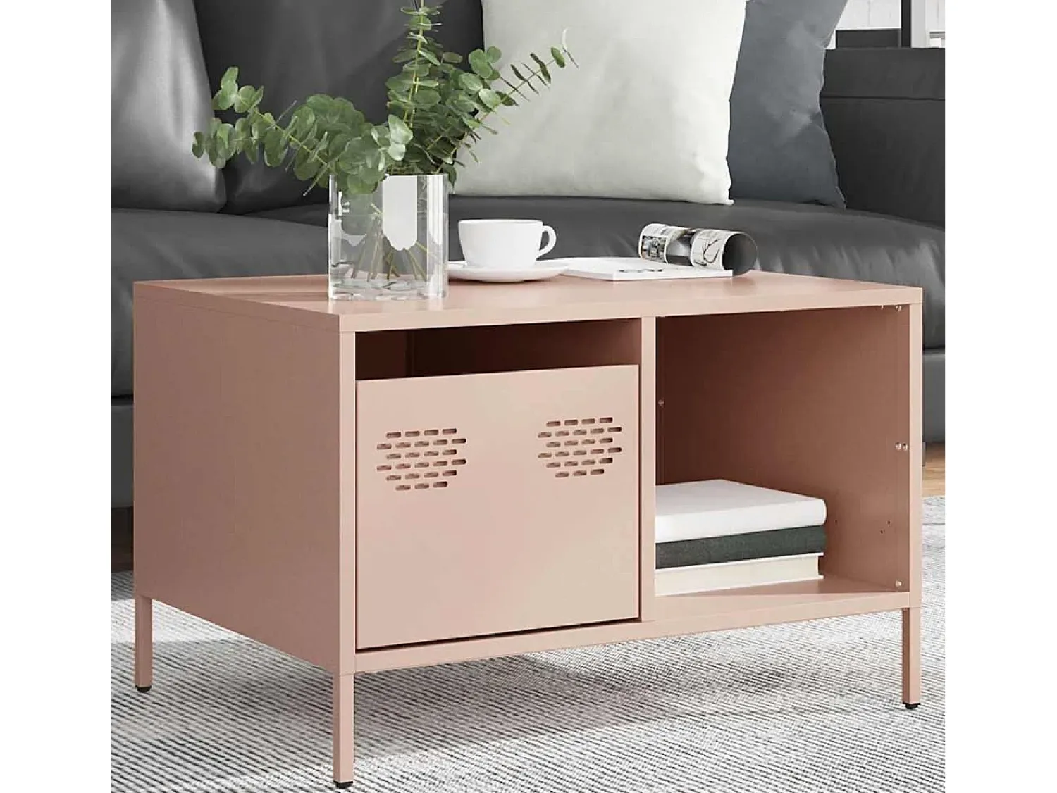 Discount Mesa de centro | Mesa de apoio 68.5x50x43.5 cm aço laminado a frio Rosa