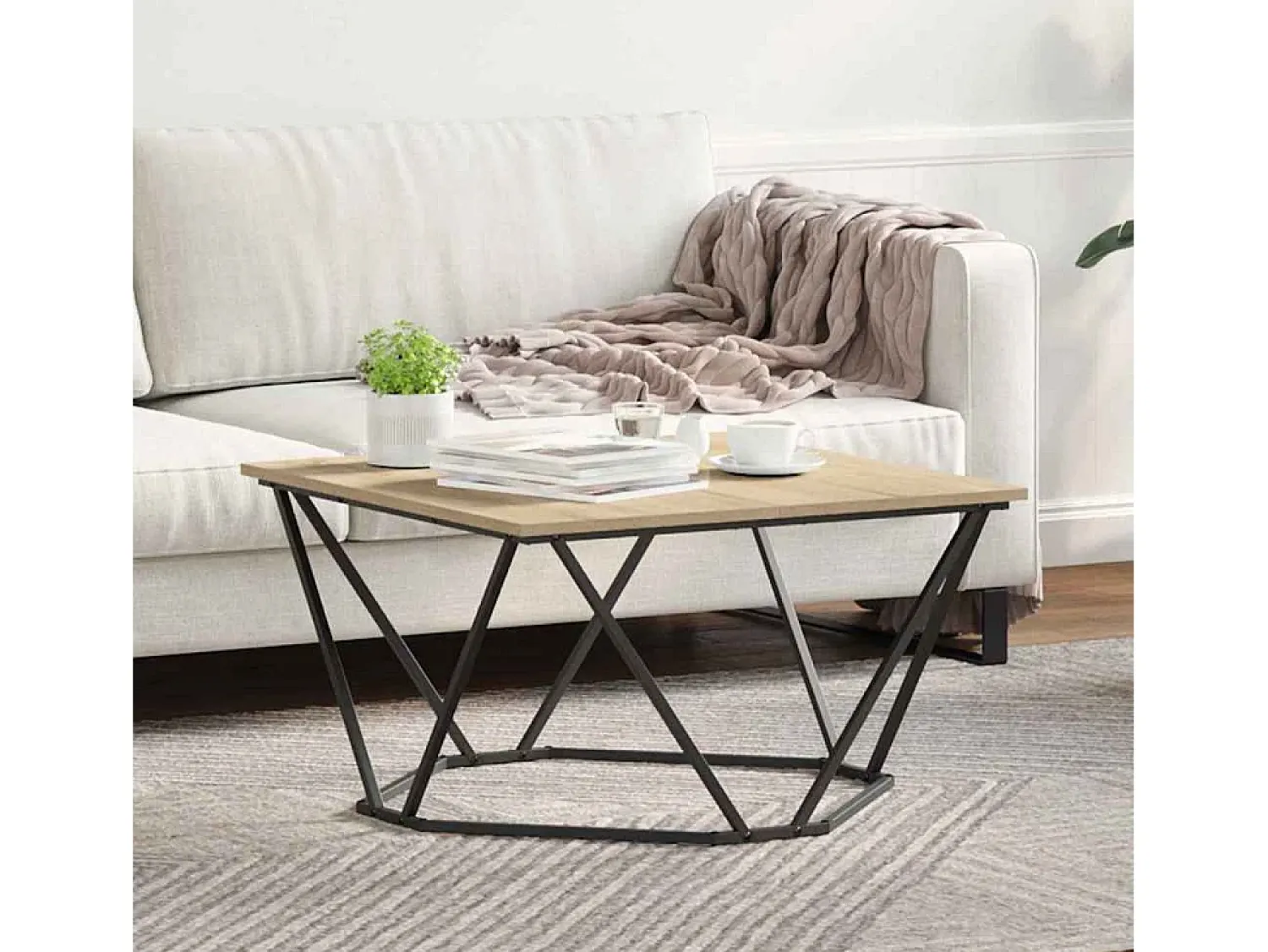 Mesa De Centro| Mesa de centro | Mesa de apoio Carvalho sonoma 80x80x45 cm Castanho