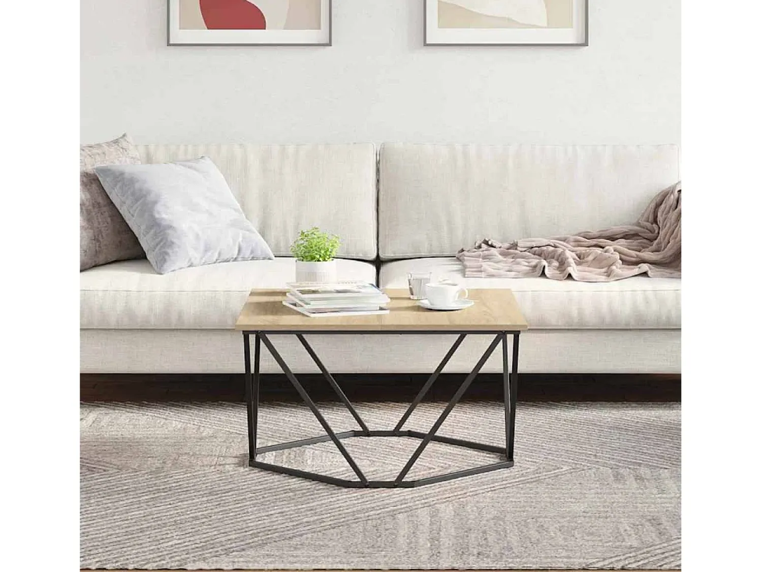 Mesa De Centro| Mesa de centro | Mesa de apoio Carvalho sonoma 80x80x45 cm Castanho