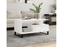 Mesa De Centro| Mesa de centro | Mesa de apoio 90x49x45 cm derivados de madeira Branco