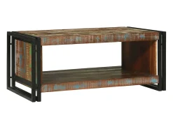 Mesa De Centro| Mesa de centro | Mesa de apoio | Mesa de café 90x50x38 cm Madeira recuperada maciça Castanho