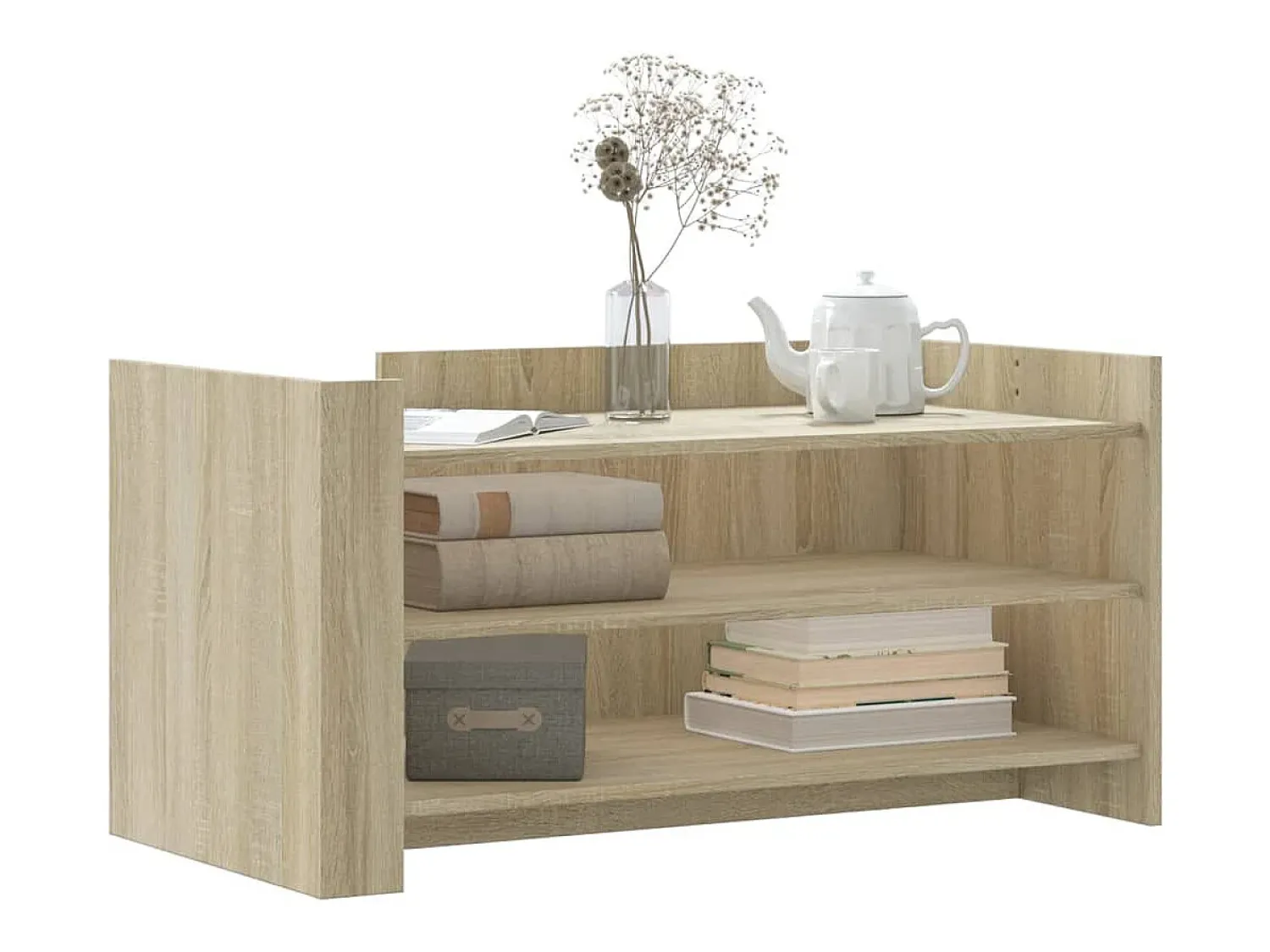 Discount Mesa de centro | Mesa de apoio 100x50x50cm derivados de madeira carvalho sonoma Castanho