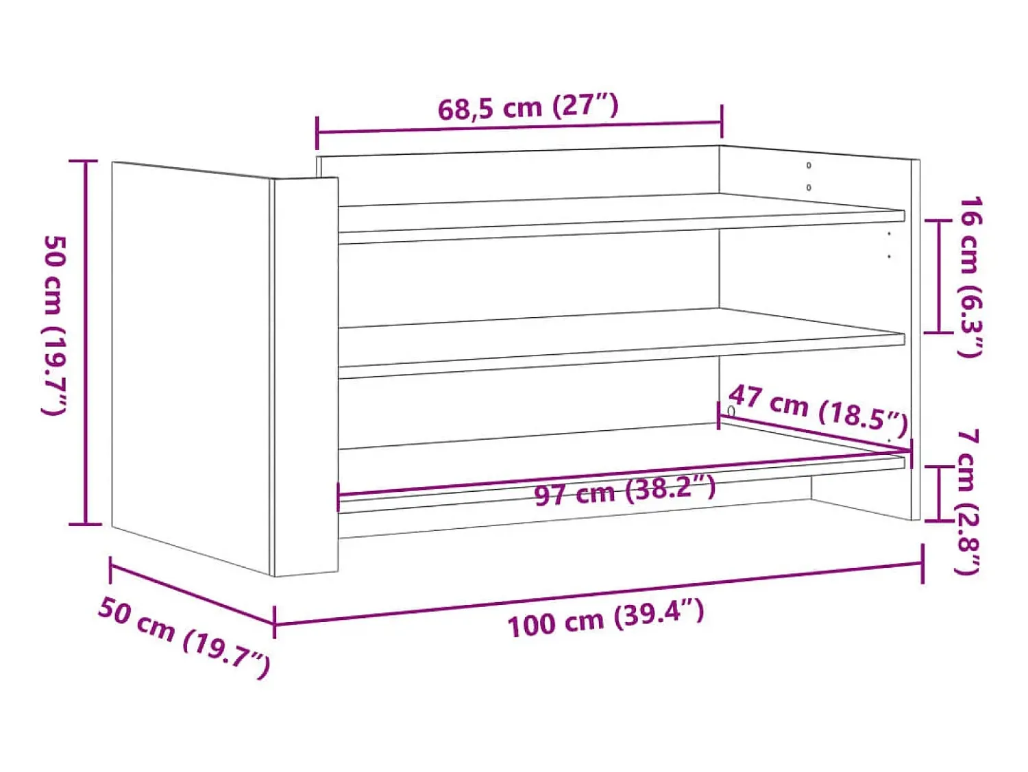 Discount Mesa de centro | Mesa de apoio 100x50x50cm derivados de madeira carvalho sonoma Castanho