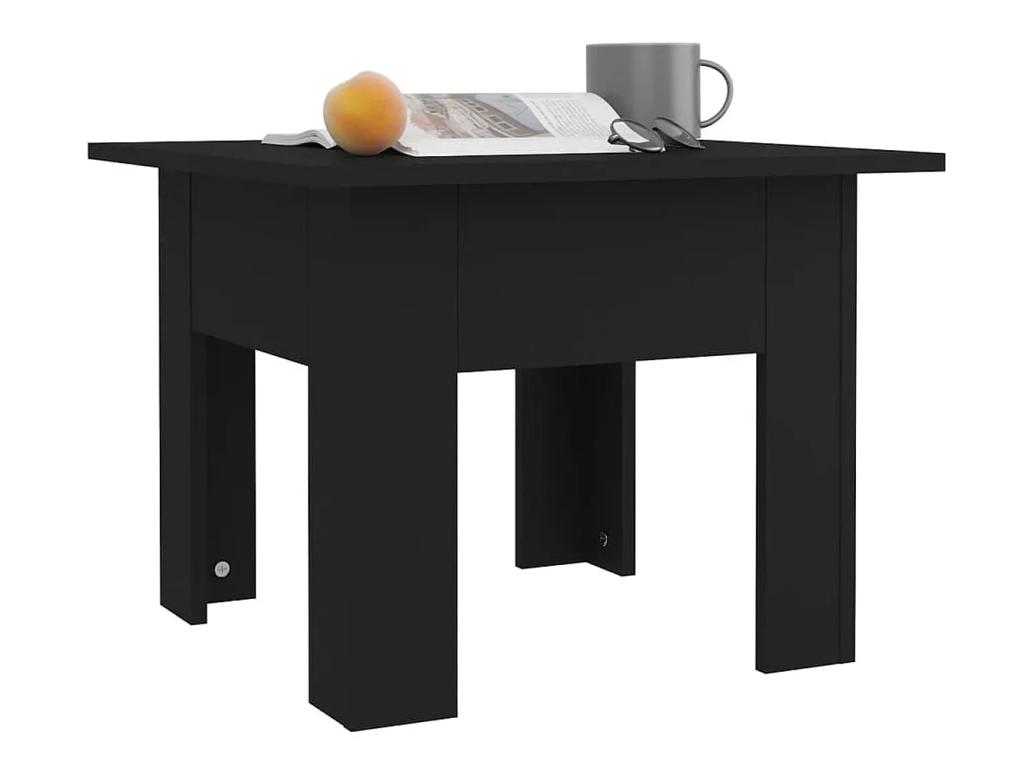 Clearance Mesa de centro | Mesa de apoio 55x55x42cm derivados de madeira Preto