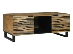Mesa De Centro* Mesa de centro | Mesa de apoio | Mesa de café Marrom e Preto 100x54x40 cm Castanho
