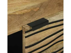 Mesa De Centro* Mesa de centro | Mesa de apoio | Mesa de café Marrom e Preto 100x54x40 cm Castanho