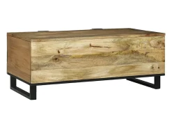 Mesa De Centro* Mesa de centro | Mesa de apoio | Mesa de café Marrom e Preto 100x54x40 cm Castanho