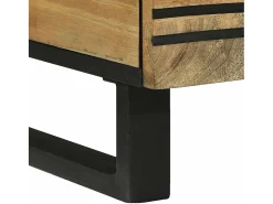 Mesa De Centro* Mesa de centro | Mesa de apoio | Mesa de café Marrom e Preto 100x54x40 cm Castanho