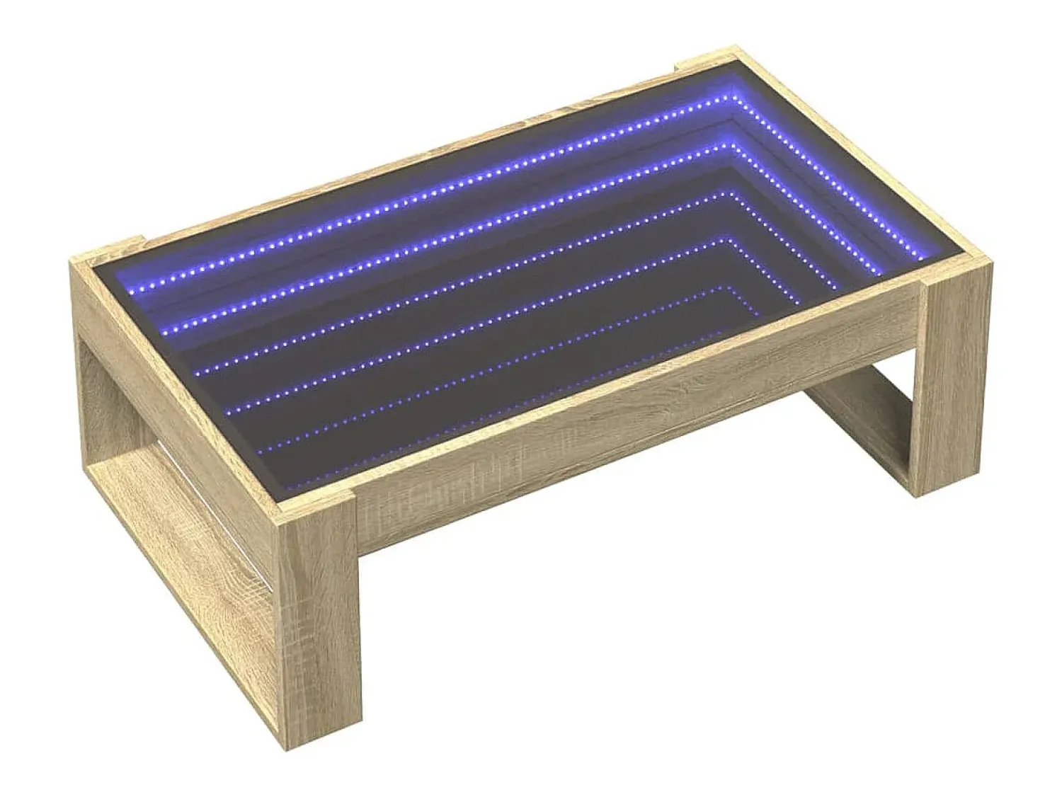 Mesa de centro | Mesa de apoio luzes LED Infinity 90x53x30 cm carvalho sonoma^ Mesa De Centro