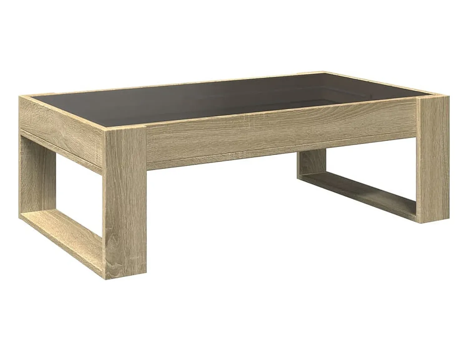 Mesa de centro | Mesa de apoio luzes LED Infinity 90x53x30 cm carvalho sonoma^ Mesa De Centro
