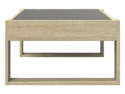 Mesa de centro | Mesa de apoio luzes LED Infinity 90x53x30 cm carvalho sonoma^ Mesa De Centro