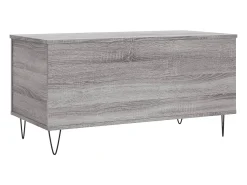 Mesa de centro | Mesa de apoio 90x44.5x45 cm derivados de madeira cinza sonoma^ Mesa De Centro