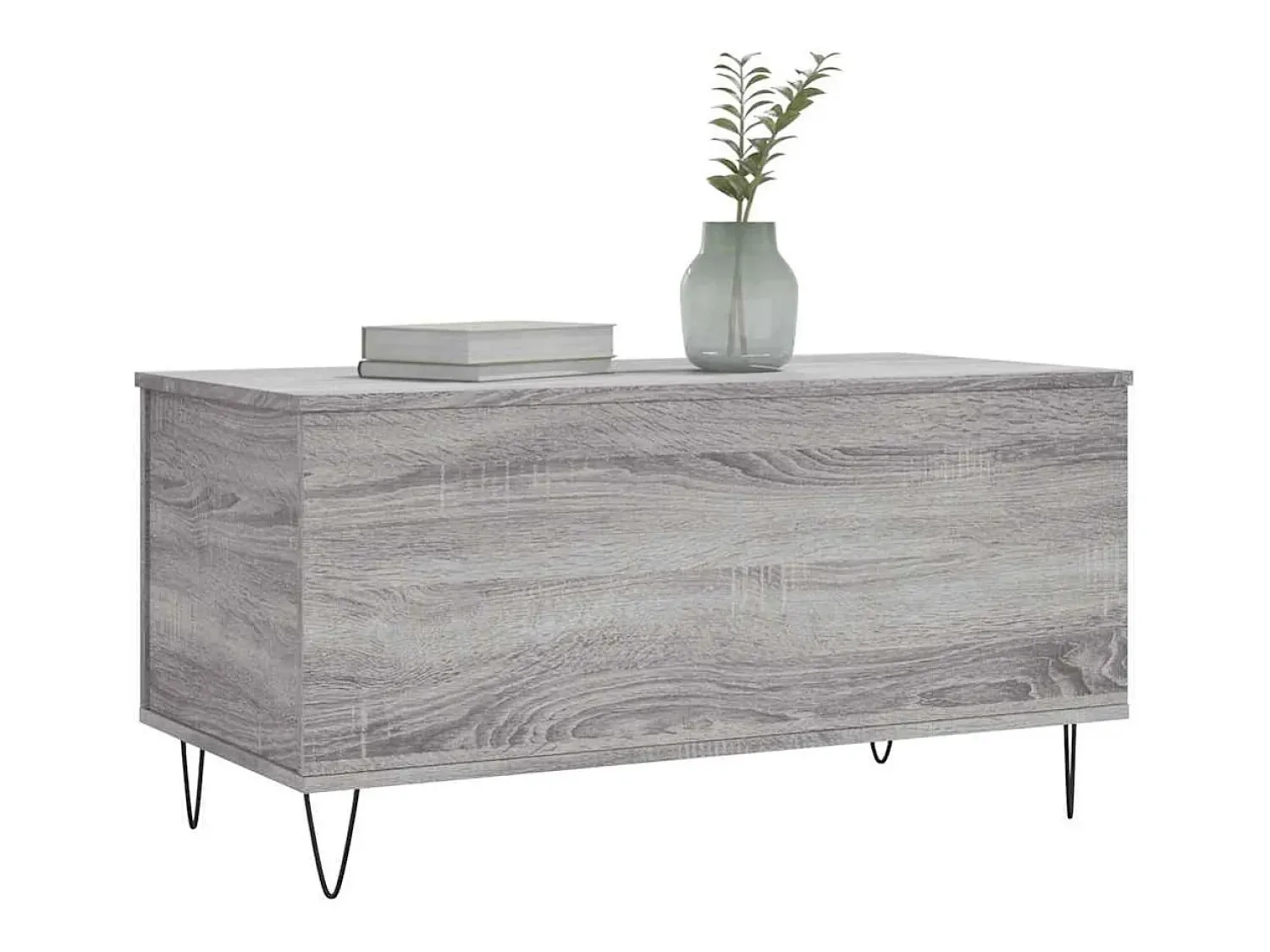 Mesa de centro | Mesa de apoio 90x44.5x45 cm derivados de madeira cinza sonoma^ Mesa De Centro