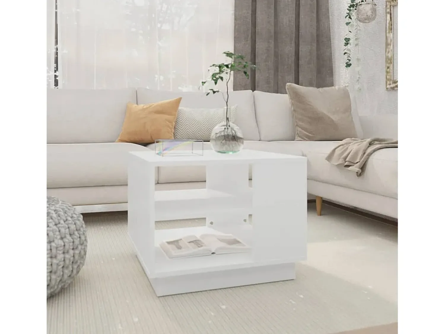 Sale Mesa de centro | Mesa de apoio 55x55x43 cm derivados de madeira Branco