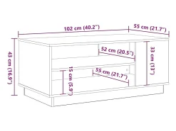 Mesa De Centro* Mesa de centro | Mesa de apoio Carvalho 102x55x43 cm Preto