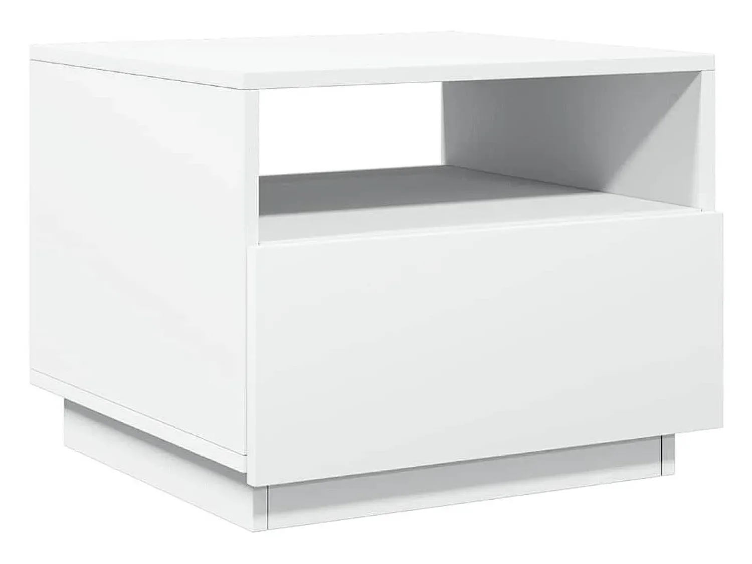 Mesa De Centro| Mesa de centro | Mesa de apoio com luzes LED 50x49x40 cm Branco