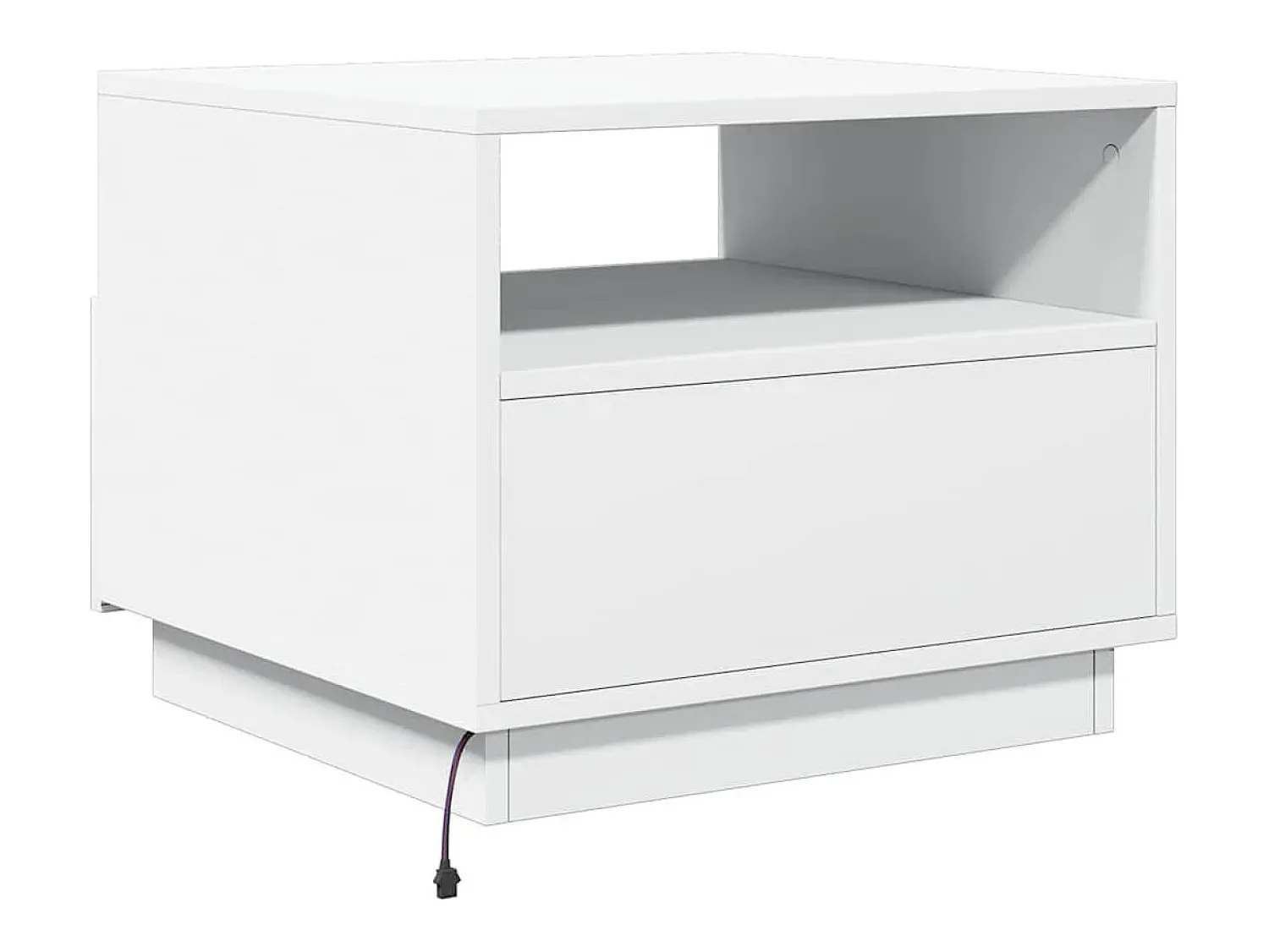 Mesa De Centro| Mesa de centro | Mesa de apoio com luzes LED 50x49x40 cm Branco
